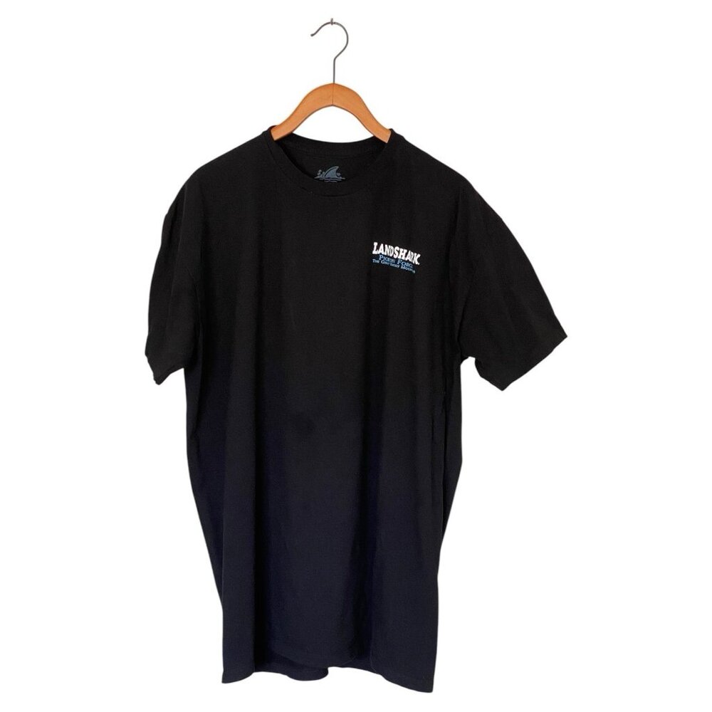 Landshark Black S/S T-Shirt Men's XXL Fins To The Left Fins To The Right